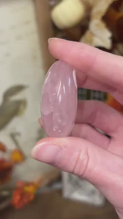 Gemmy Rose Quartz Palm | High Quality Rose Quartz | Small Rose Quartz Palm Stone