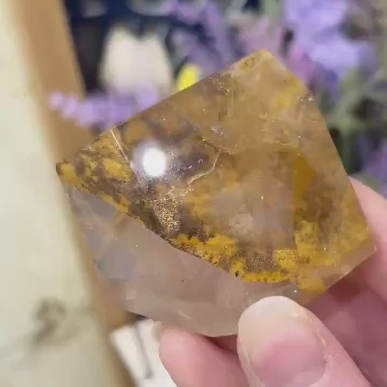 High Quality Dendritic Golden Healer Quartz Freeform | Dendritic Quartz | Hematoid Quartz | Dendrites | Yellow Hematoid Quartz