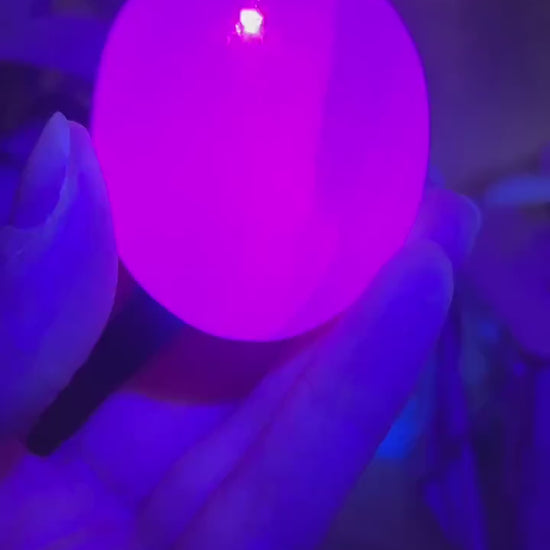 Pink Mangano Calcite Palm | UV Reactive Calcite