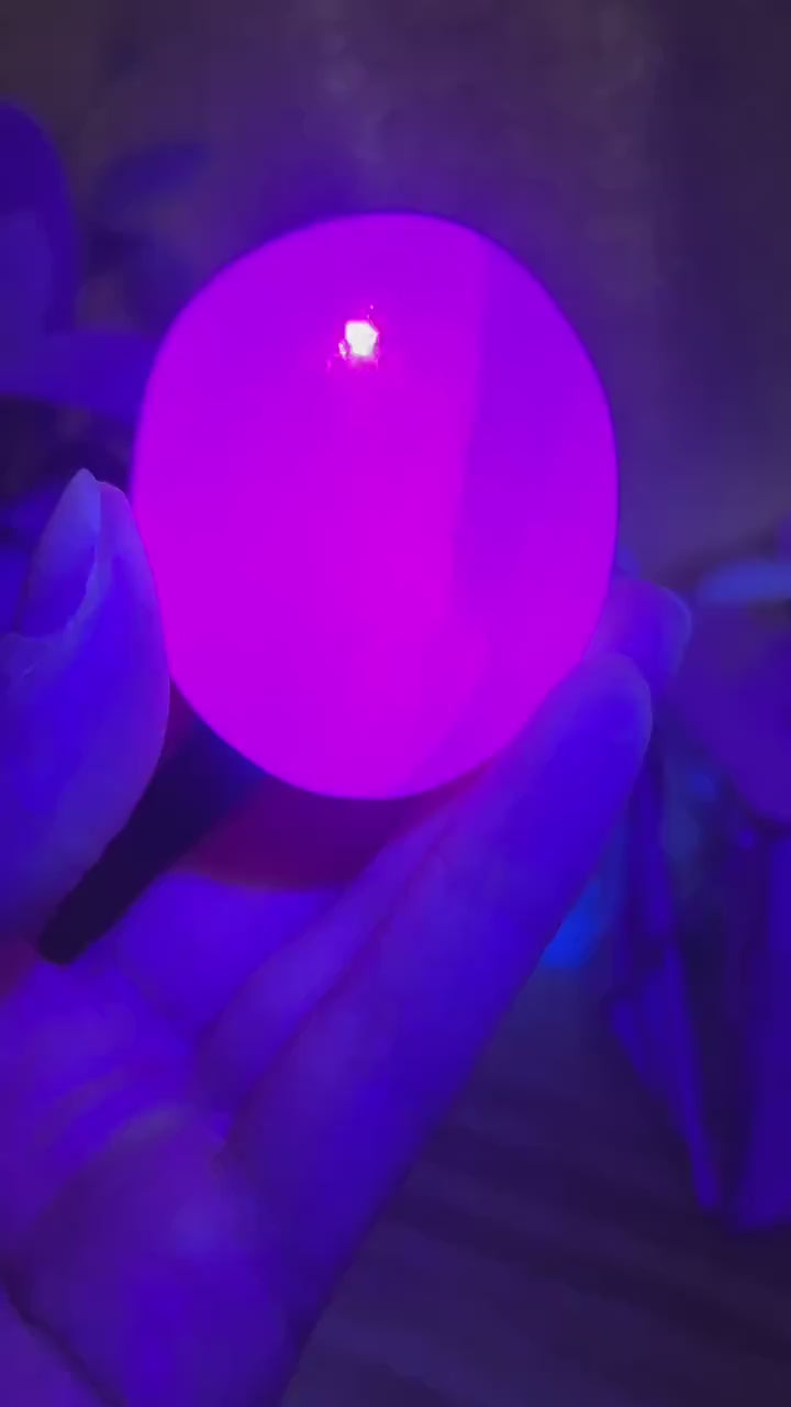 Pink Mangano Calcite Palm | UV Reactive Calcite