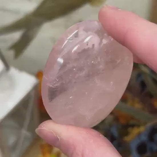 Small Gemmy Rose Quartz Palm | High Quality Rose Quartz