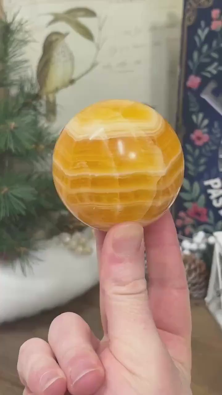 Orange Calcite Sphere | Creamsicle Calcite