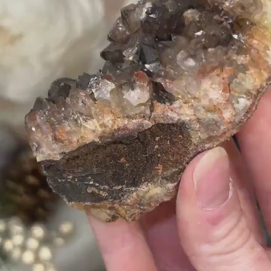 Red Hematoid Smoky Quartz Cluster | Fire Quartz