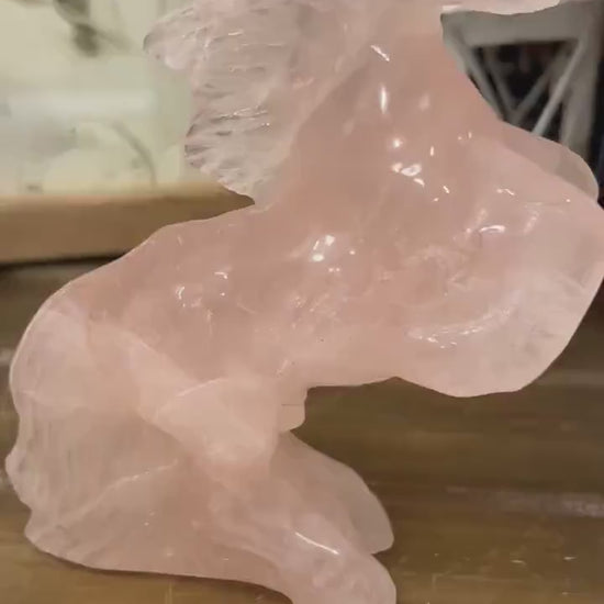 Gorgeous Rose Quartz Horse | Crystal Horse Carving