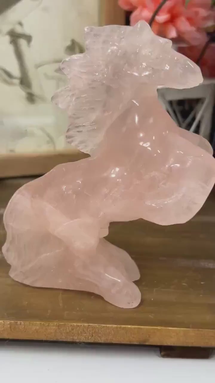 Gorgeous Rose Quartz Horse | Crystal Horse Carving