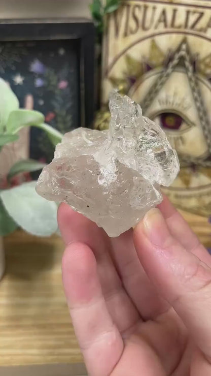 Himalayan Quartz Cluster with Water Clear Formations and Green Chlorite