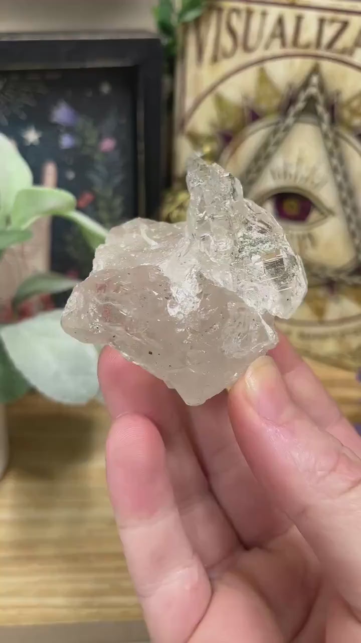 Himalayan Quartz Cluster with Water Clear Formations and Green Chlorite