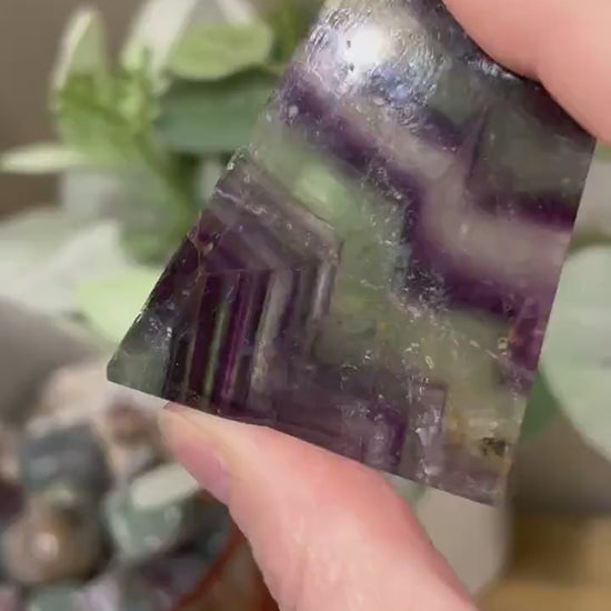 Mini Rainbow Fluorite Slab with Stand