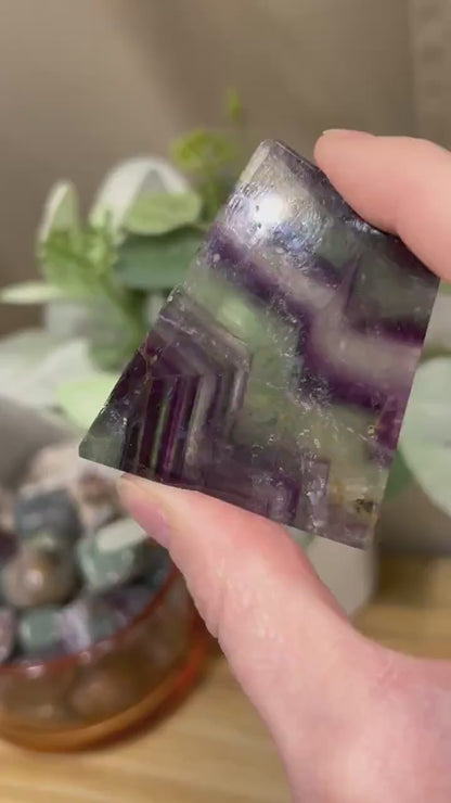 Mini Rainbow Fluorite Slab with Stand