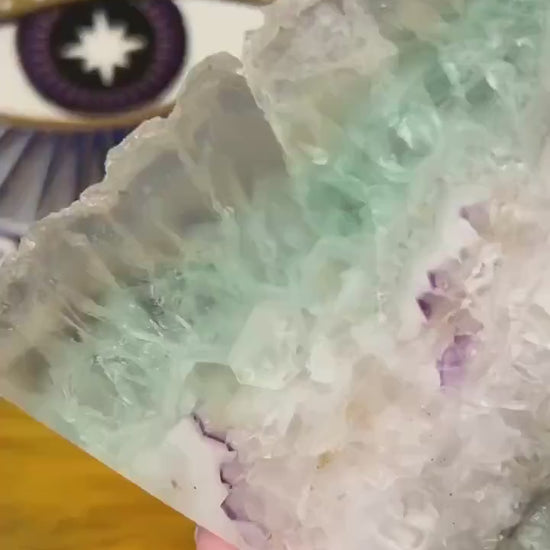 Large Green Fluorite Slab - WOBBLE, PLEASE READ