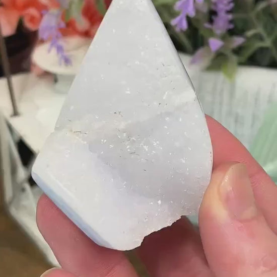 High Quality Blue Lace Agate Freeform | Druzy Blue Lace Agate | Crystal Flame