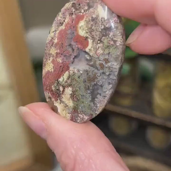 Colorful Moss Agate Cab from India | Moss Agate Cabochon