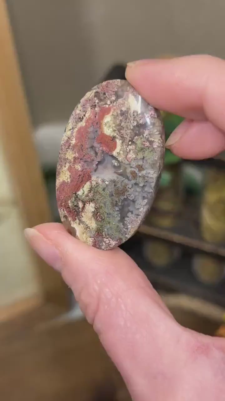 Colorful Moss Agate Cab from India | Moss Agate Cabochon