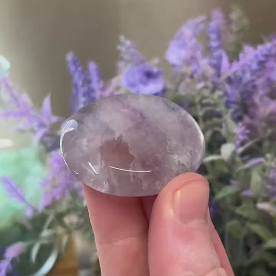 Rainbow Fluorite Worry Stone | Crystal Worry Stone