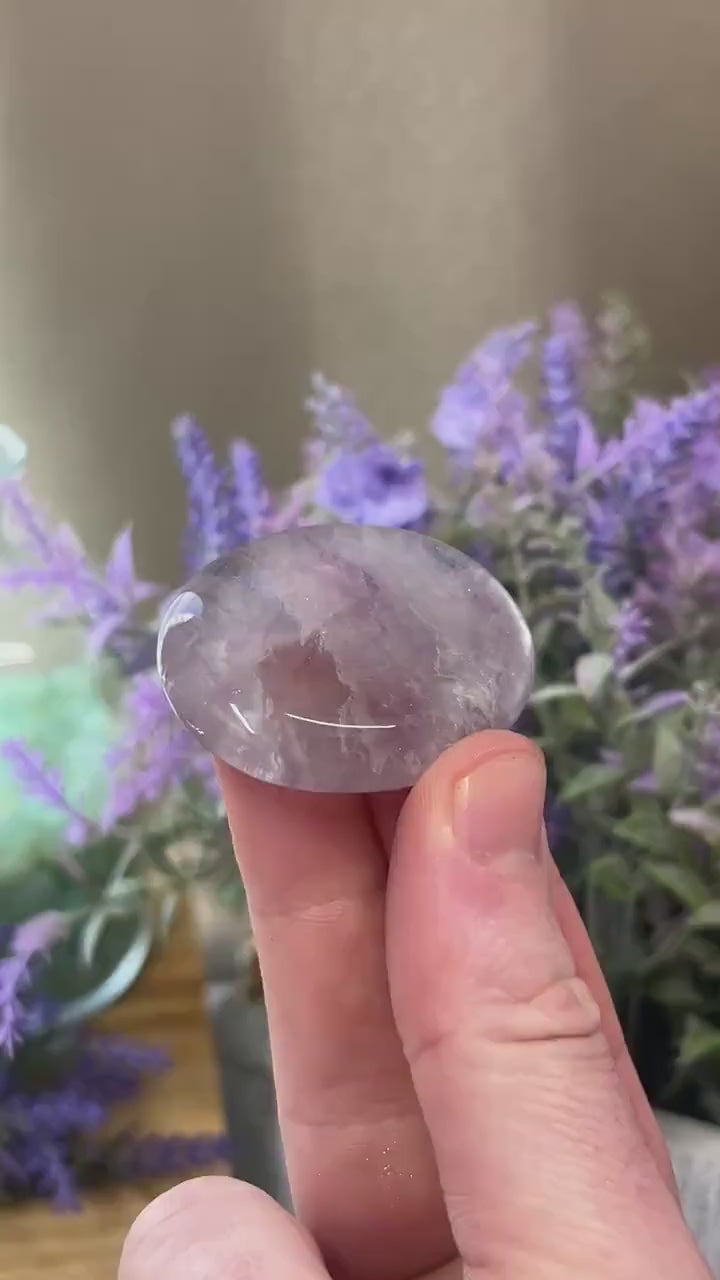 Rainbow Fluorite Worry Stone | Crystal Worry Stone