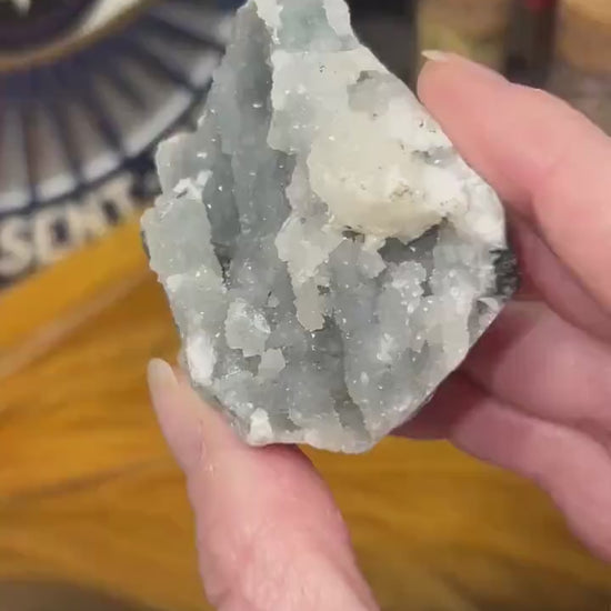 Druzy Chalcedony Specimen with Apophyllite