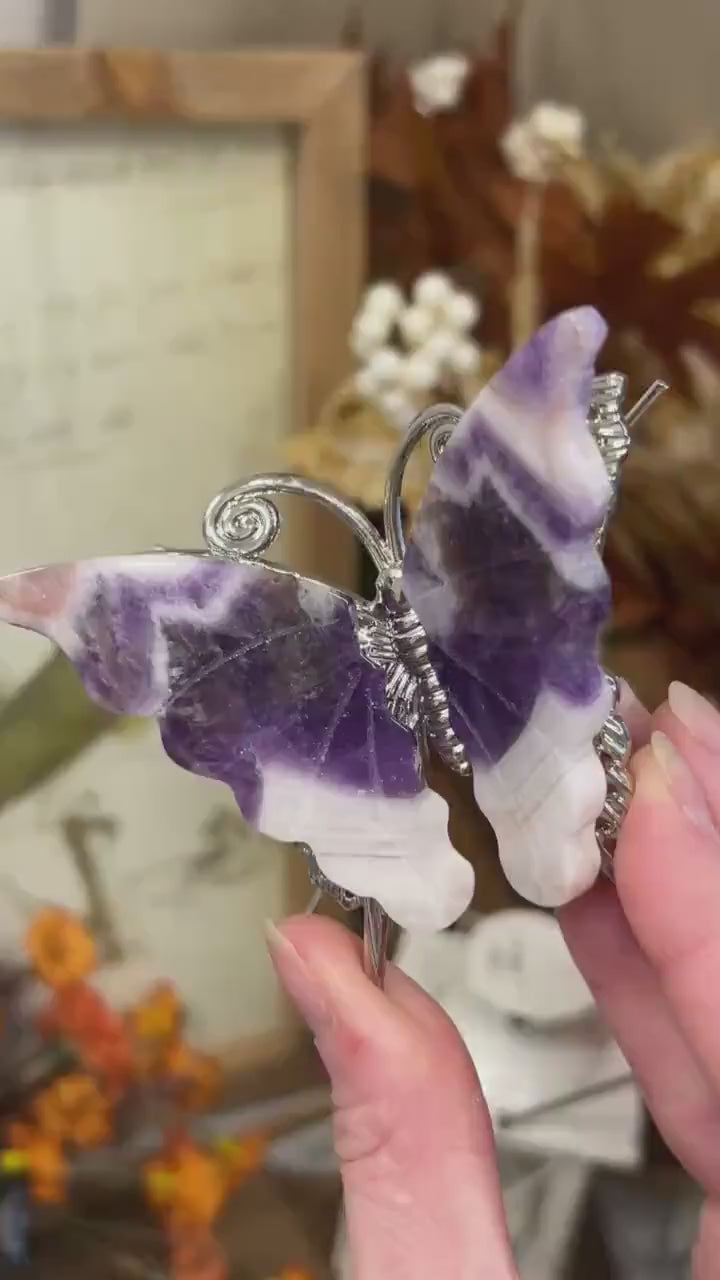 Dream Amethyst Butterfly | Chevron Amethyst | Crystal Butterfly