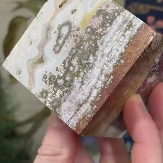 Sea Jasper Standing Cube | Crystal Cube