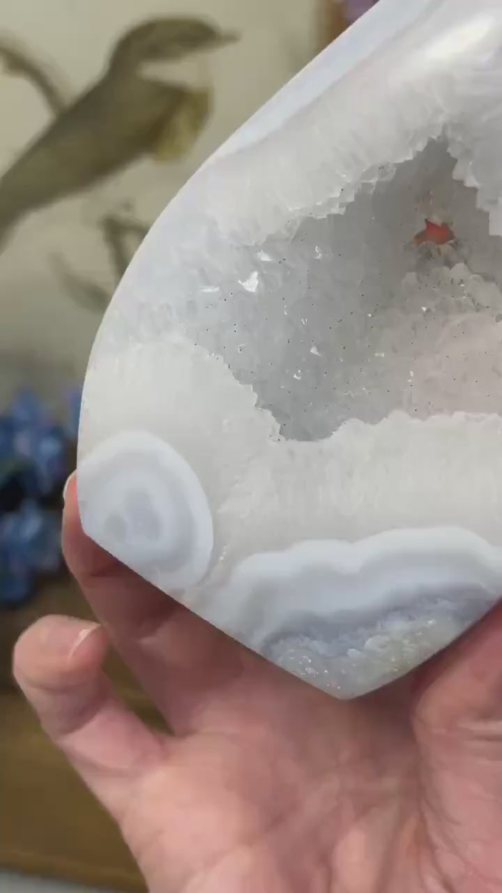 Large High Quality Blue Lace Agate Freeform | Druzy Blue Lace Agate | Crystal Flame