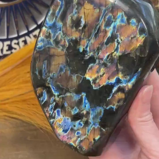 XL High Quality Rainbow Labradorite Freeform | Sunset Lab | Unique Labradorite