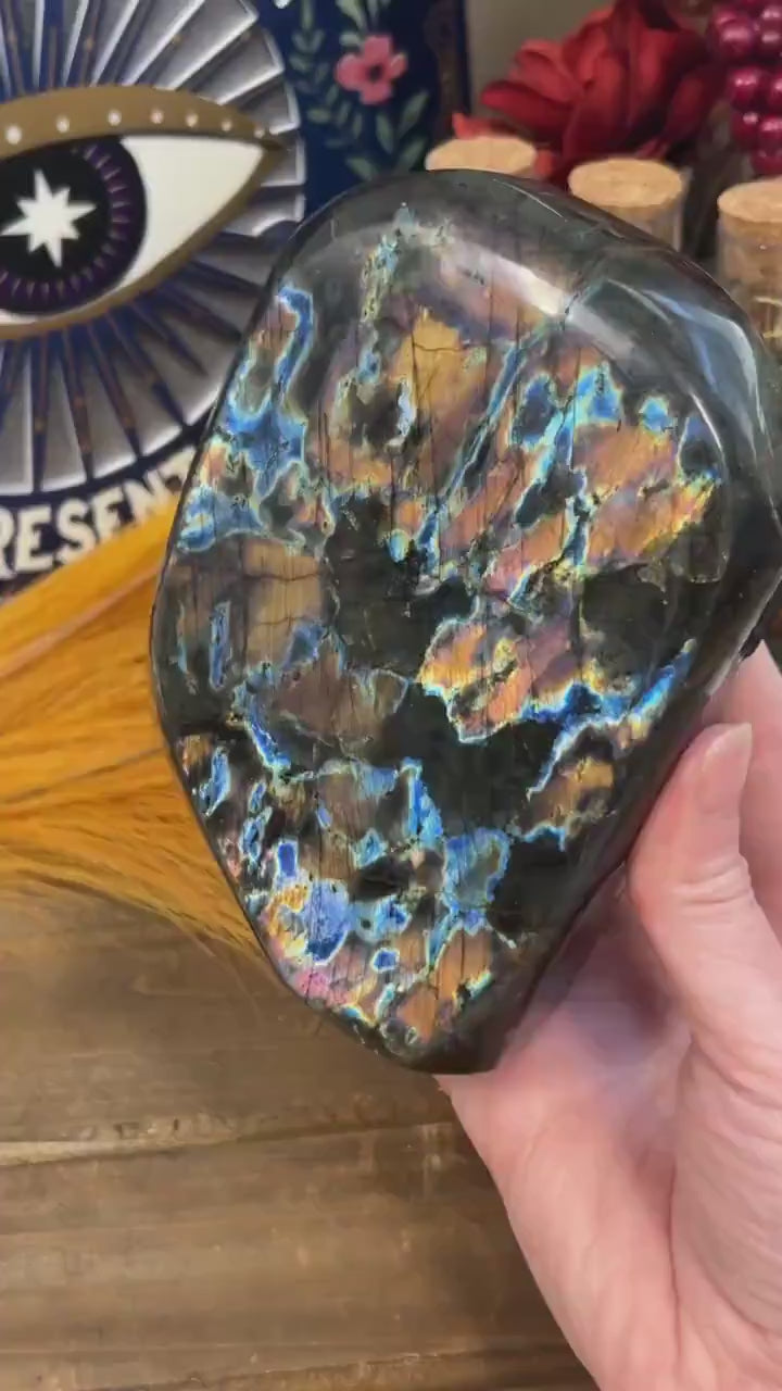 XL High Quality Rainbow Labradorite Freeform | Sunset Lab | Unique Labradorite