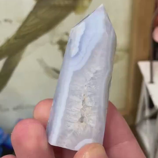 High Quality Blue Lace Agate Tower | Druzy Blue Lace Agate