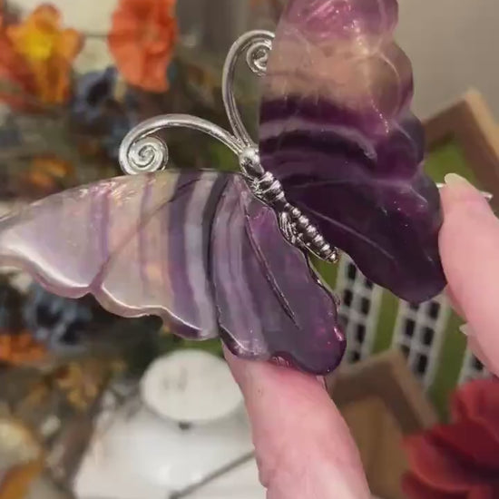 Purple Fluorite Butterfly | Crystal Butterfly