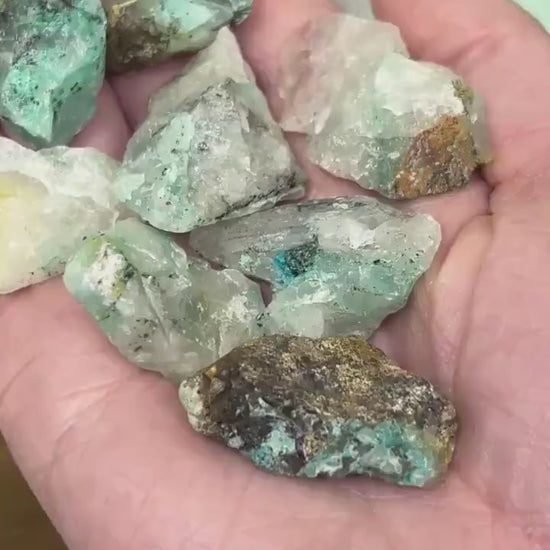 Raw Chrysocolla in Quartz Chunk from Peru | Rough Chrysocolla