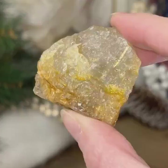 Raw Golden Rutile Quartz Chunk | Golden Healer Quartz | Rutilated Quartz