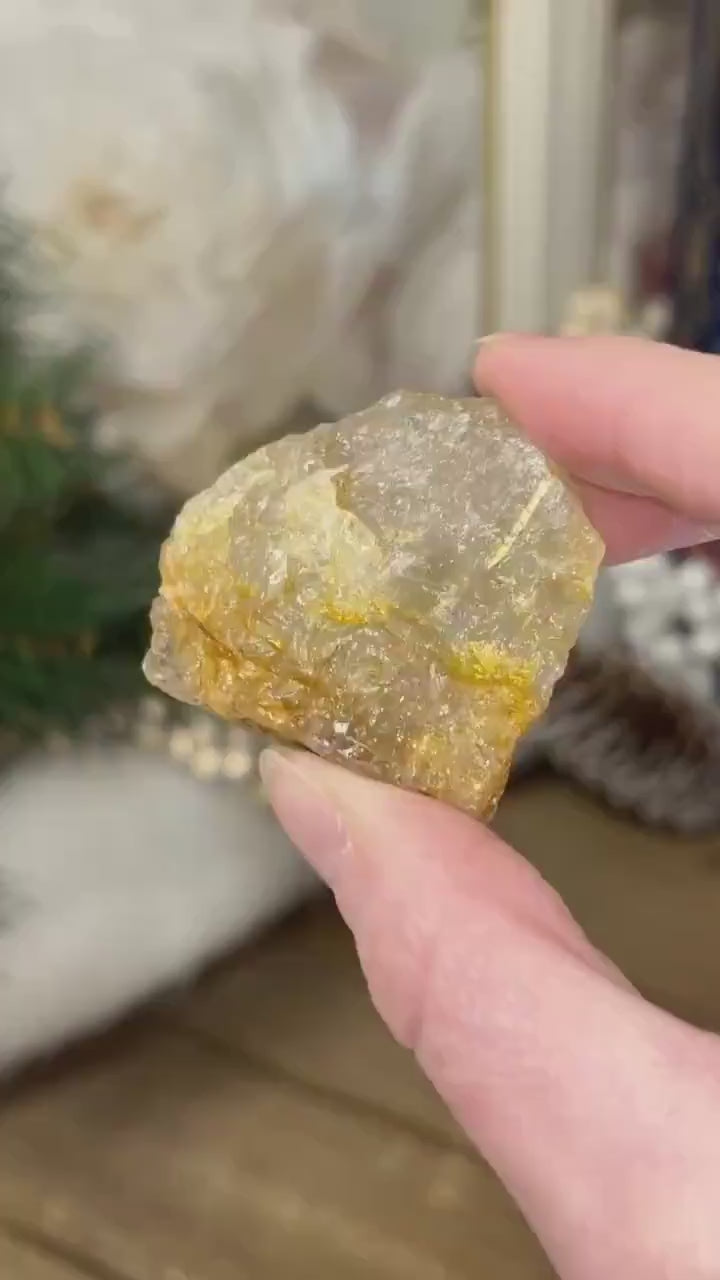 Raw Golden Rutile Quartz Chunk | Golden Healer Quartz | Rutilated Quartz