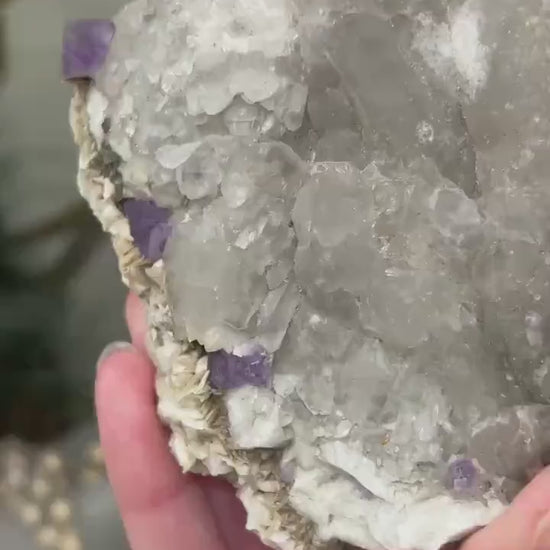 Rare Fluorite on Quartz from Mt. Antero, Chaffee County, Colorado | Octahedral Fluorite | Elestial Quartz