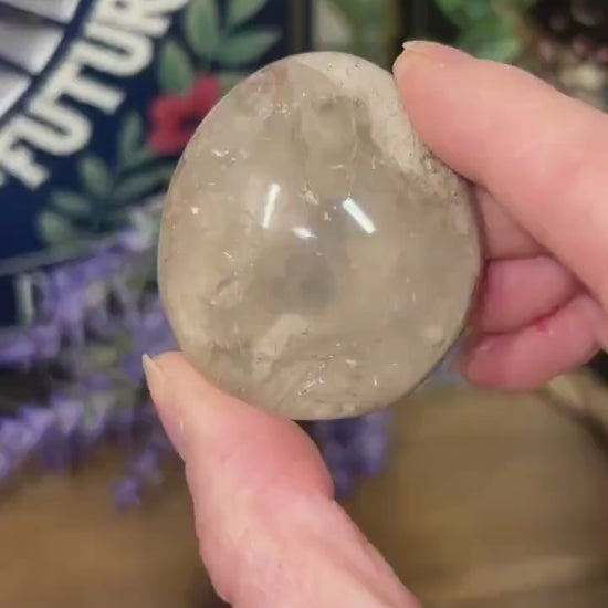 White Garden Quartz Lens | Lodolite Quartz | Included Quartz