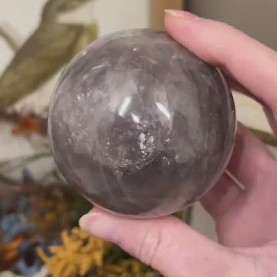 Blue Rose Quartz Sphere | Girasol Quartz | Smoky Quartz