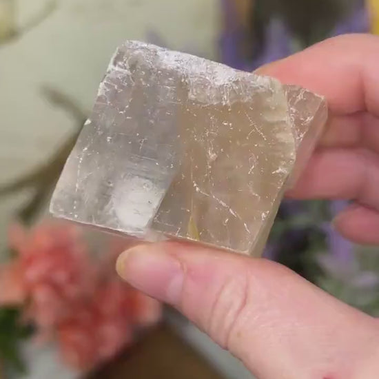 Raw Optical Calcite with Rainbows