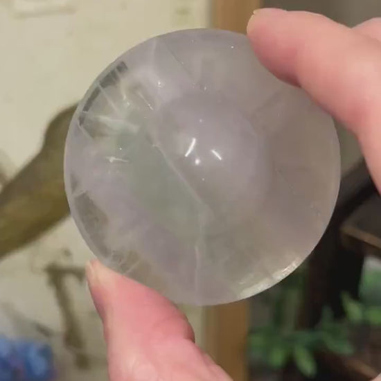 Yttrium Fluorite UFO | Crystal UFO Carving | Pastel Fluorite