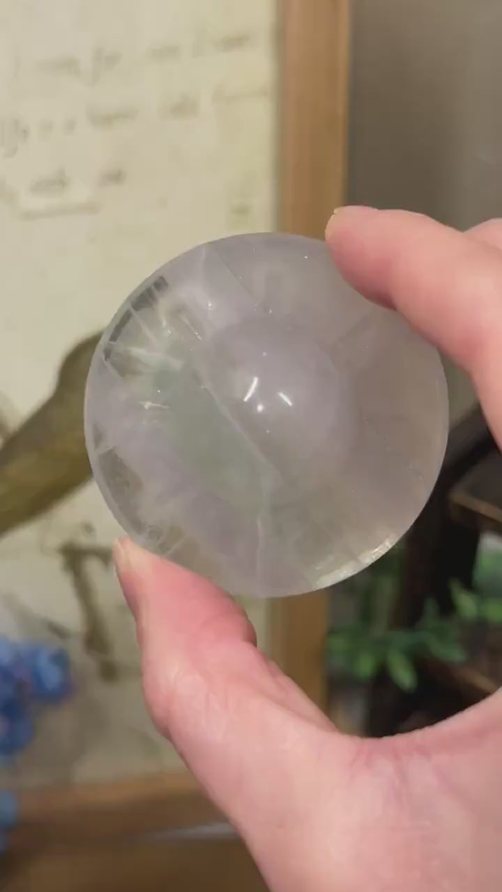 Yttrium Fluorite UFO | Crystal UFO Carving | Pastel Fluorite