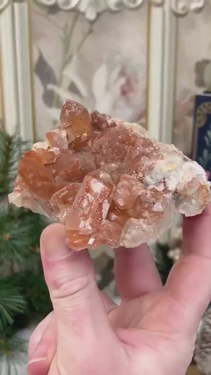 Natural Red Hematoid Quartz Cluster | Red Hematite Quartz | Fire Quartz Cluster