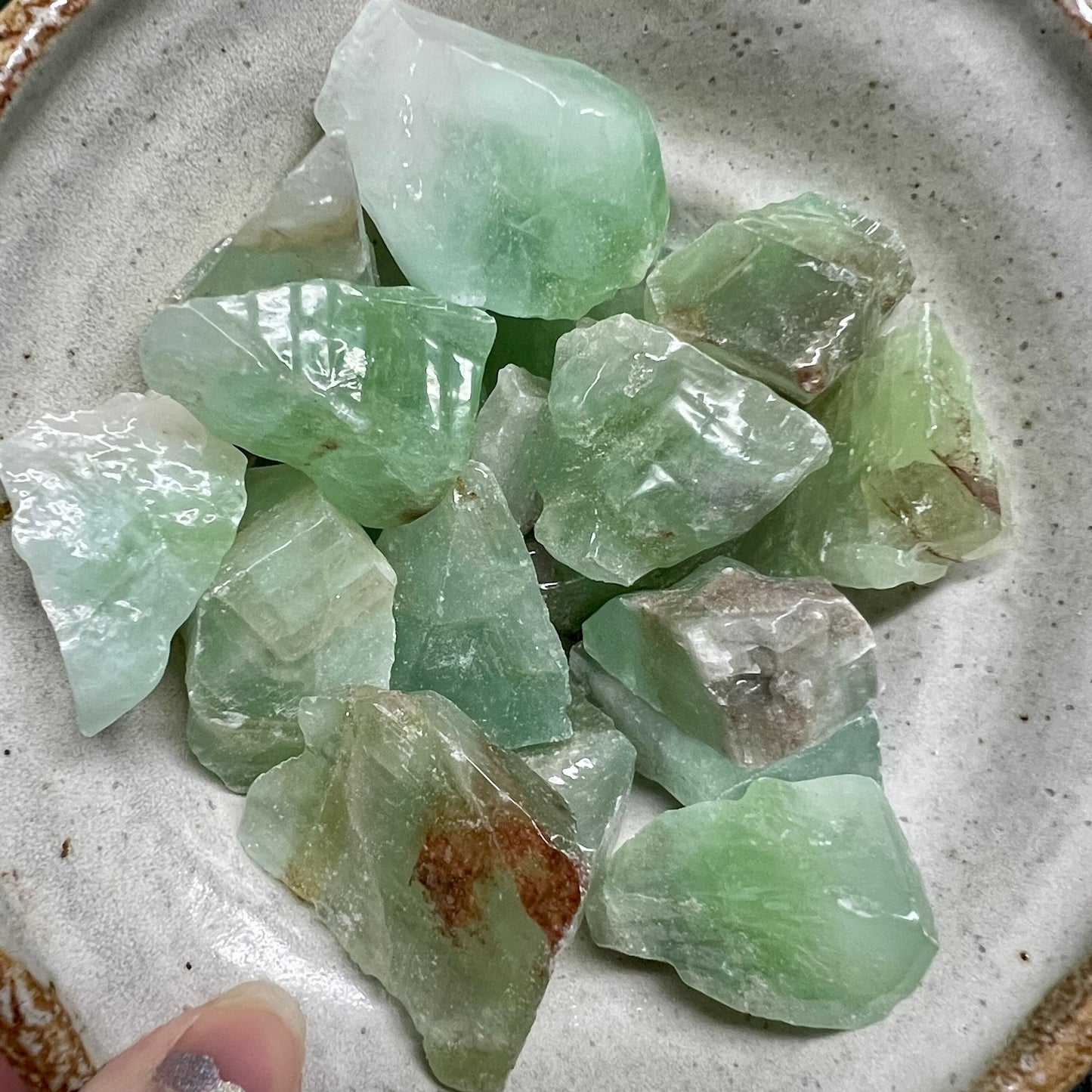 Rough Acid Washed Green Calcite