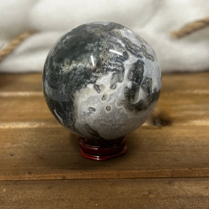 Unique Moss Agate Sphere | High Quality Moss Agate | Druzy Moss Agate Sphere