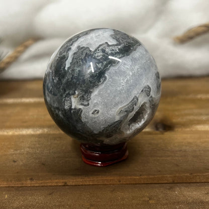 Unique Moss Agate Sphere | High Quality Moss Agate | Druzy Moss Agate Sphere