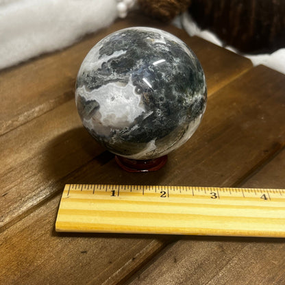 Unique Moss Agate Sphere | High Quality Moss Agate | Druzy Moss Agate Sphere