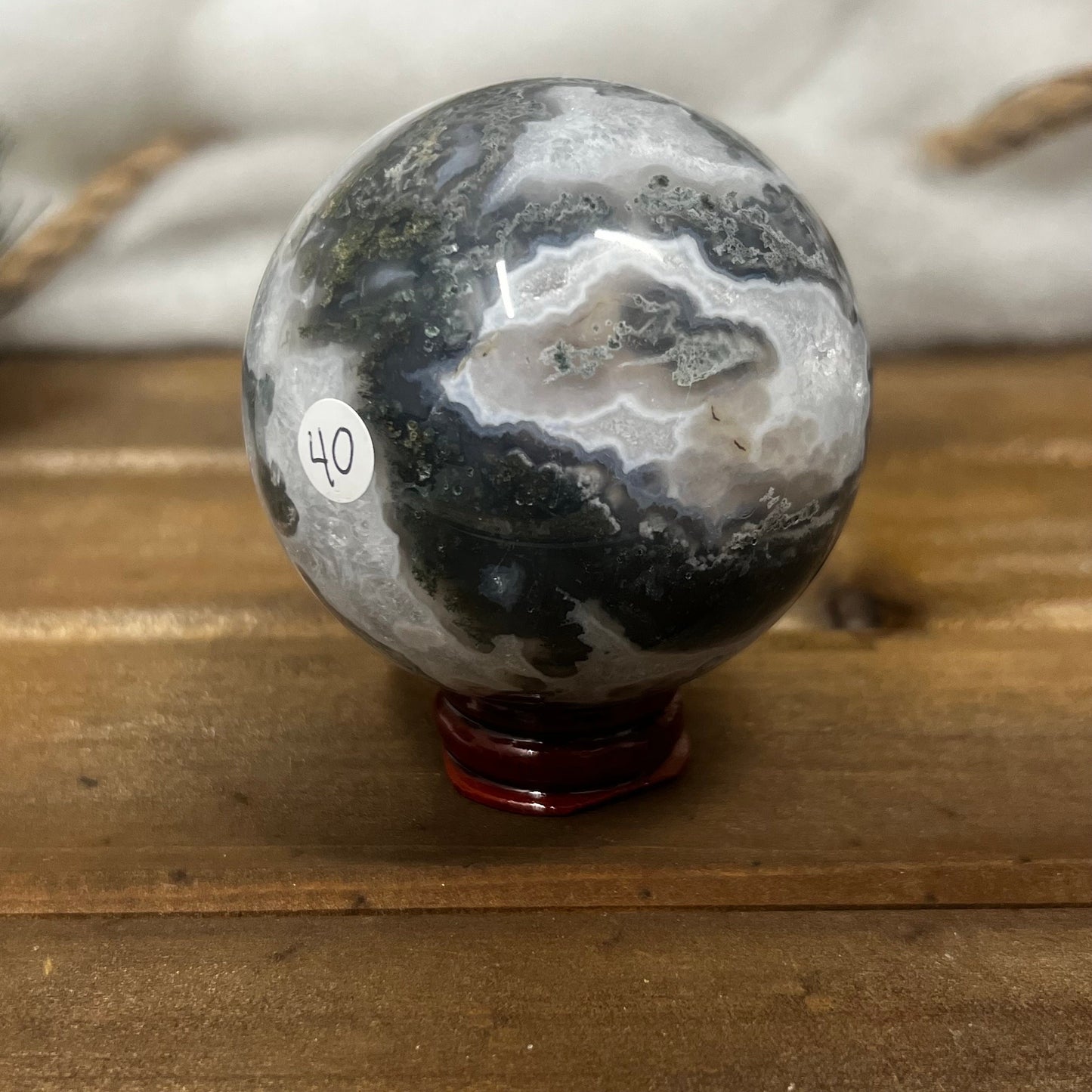 Unique Moss Agate Sphere | High Quality Moss Agate | Druzy Moss Agate Sphere