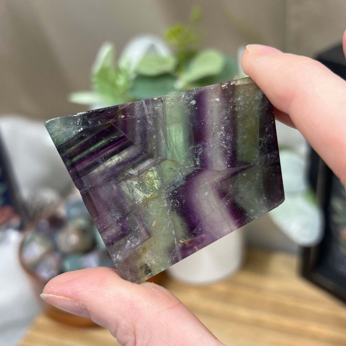 Mini Rainbow Fluorite Slab with Stand