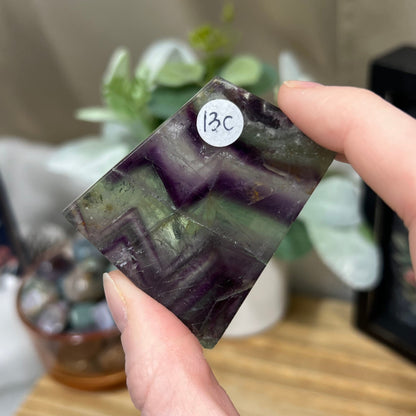 Mini Rainbow Fluorite Slab with Stand