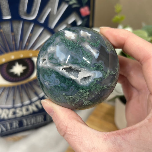 Amazing Moss Agate Sphere | High Quality Moss Agate