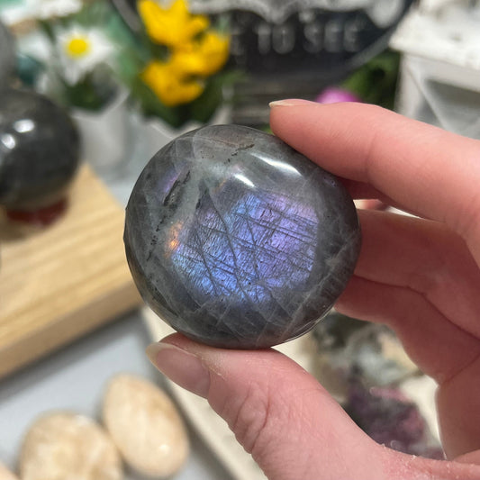 Purple Lab Palm Stone | Purple Labradorite